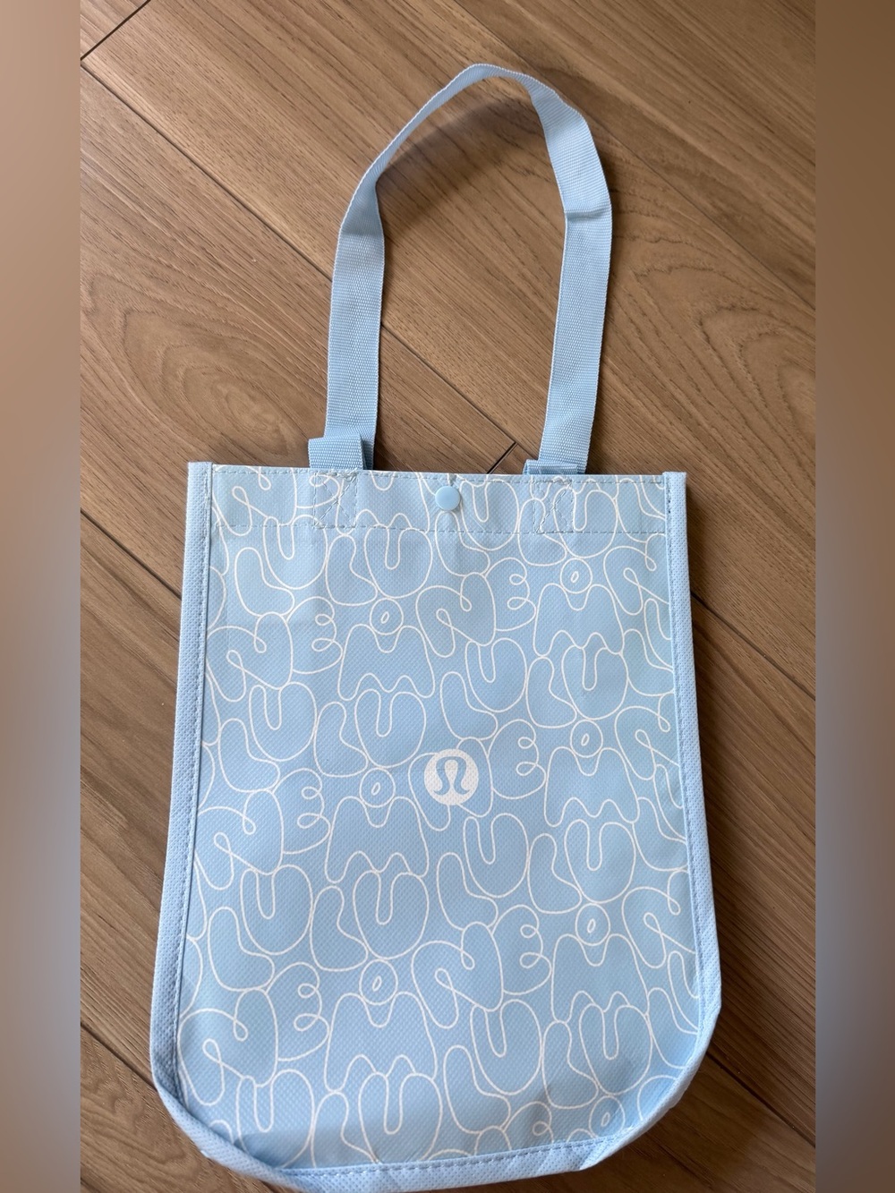 lululemon athletica Light Blue Logo Tote Bag Reusable